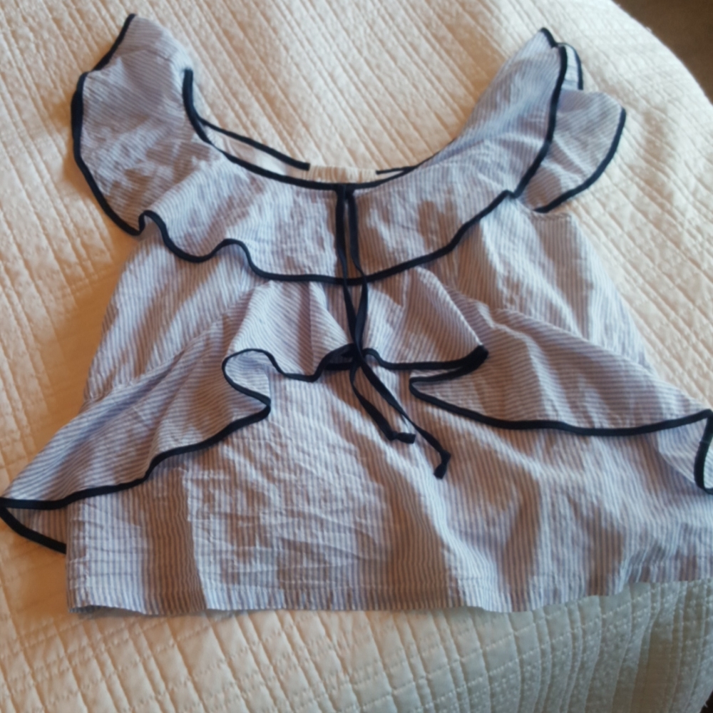 Jcrew ruffly flutter sleeve blouse